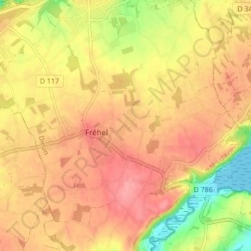 Mappa topografica Les Rues, altitudine, rilievo