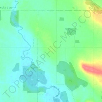 Mappa topografica Leedale Hutterite Colony, altitudine, rilievo