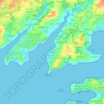 Mappa topografica Rostiviec, altitudine, rilievo