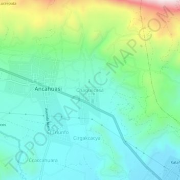 Mappa topografica Chaquilcasa, altitudine, rilievo