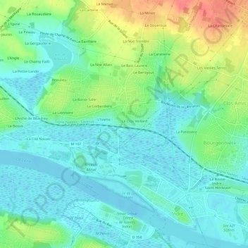 Mappa topografica La Garotais, altitudine, rilievo