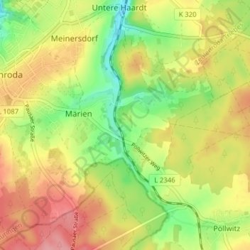 Mappa topografica Pfefferleite, altitudine, rilievo