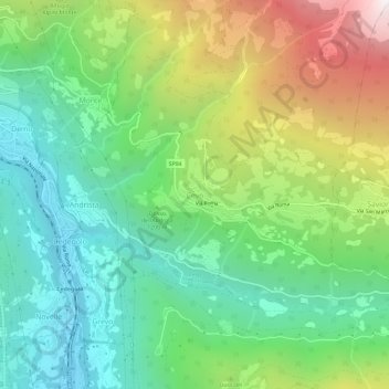 Mappa topografica Cevo, altitudine, rilievo