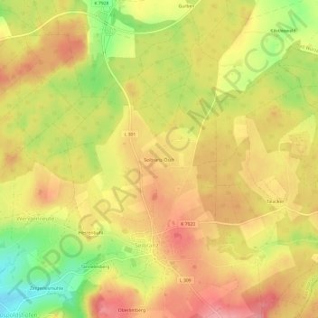Mappa topografica Seibranz-Ösch, altitudine, rilievo