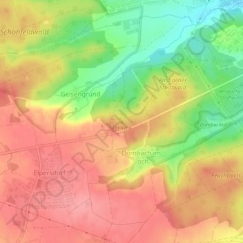 Mappa topografica Zeilberg, altitudine, rilievo