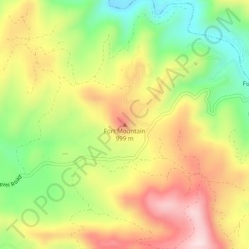 Mappa topografica Fort Mountain, altitudine, rilievo