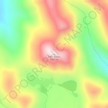 Mappa topografica Pear Butte, altitudine, rilievo