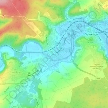 Mappa topografica Laiz, altitudine, rilievo