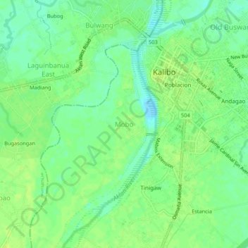 Mappa topografica Mobo, altitudine, rilievo