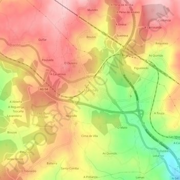 Mappa topografica Maside, altitudine, rilievo