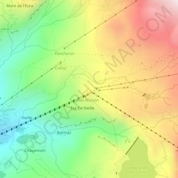 Mappa topografica Plan Maison, altitudine, rilievo
