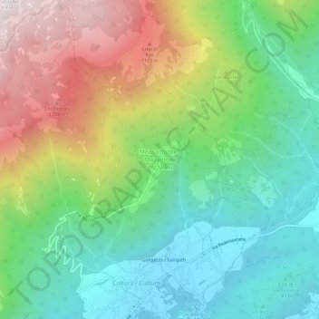Mappa topografica Mezzomonte, altitudine, rilievo