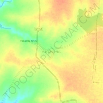 Mappa topografica Hangarga Nal., altitudine, rilievo