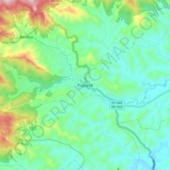 Mappa topografica Piquete, altitudine, rilievo