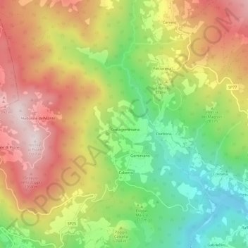 Mappa topografica Costa, altitudine, rilievo