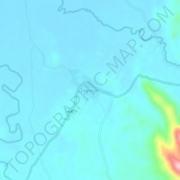 Mappa topografica Tagusao, altitudine, rilievo