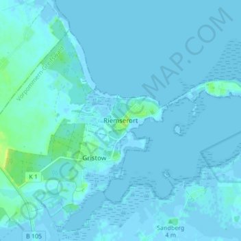 Mappa topografica Riemserort, altitudine, rilievo