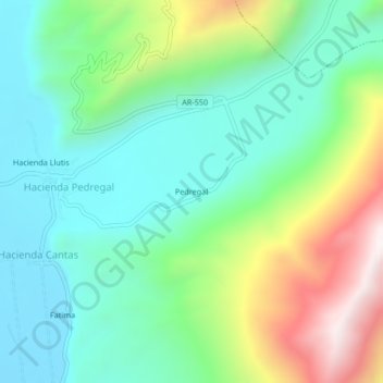 Mappa topografica Pedregal, altitudine, rilievo