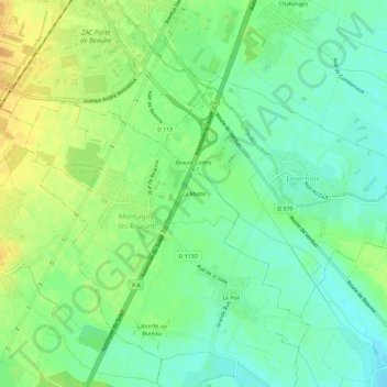 Mappa topografica La Motte, altitudine, rilievo