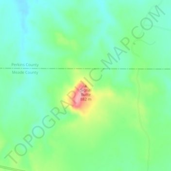 Mappa topografica Signal Butte, altitudine, rilievo