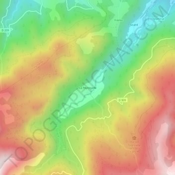 Mappa topografica La Peyregade, altitudine, rilievo