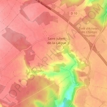 Mappa topografica Le Froc de Ville, altitudine, rilievo
