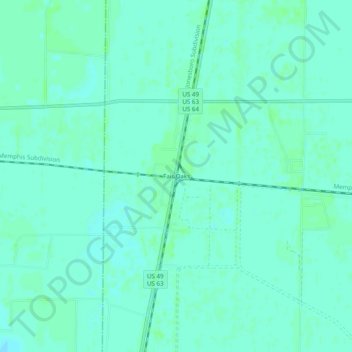 Mappa topografica Fair Oaks, altitudine, rilievo