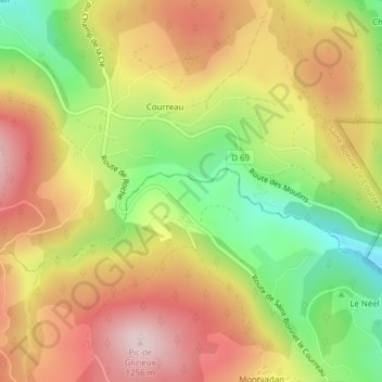 Mappa topografica Les Cognières, altitudine, rilievo