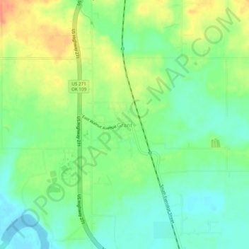 Mappa topografica Grant, altitudine, rilievo