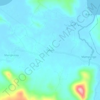 Mappa topografica Tabas, altitudine, rilievo