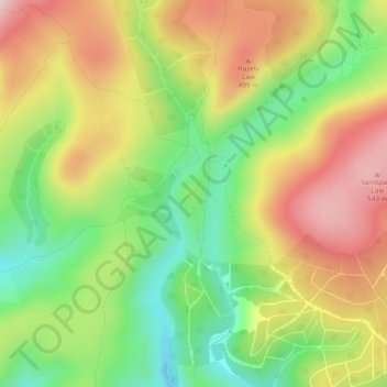 Mappa topografica The Middle, altitudine, rilievo