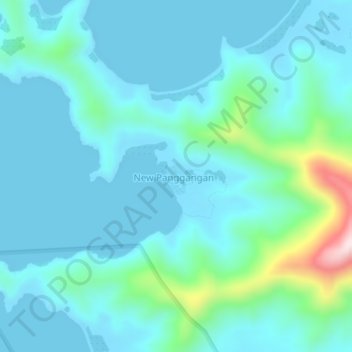 Mappa topografica New Panggangan, altitudine, rilievo