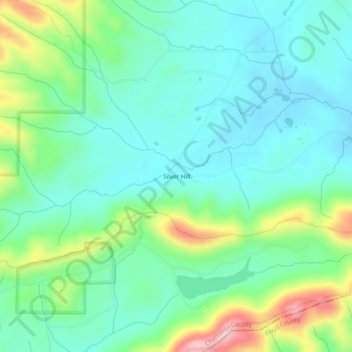Mappa topografica Silver Hill, altitudine, rilievo