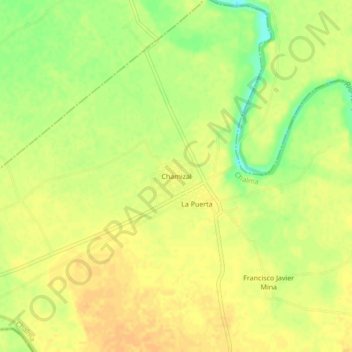 Mappa topografica Chamizal, altitudine, rilievo