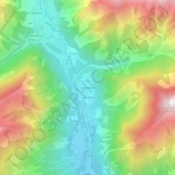 Mappa topografica Les Gubias, altitudine, rilievo