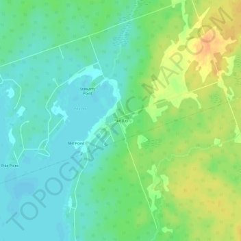 Mappa topografica Pike Bay, altitudine, rilievo