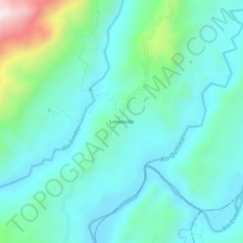 Mappa topografica Limoncito, altitudine, rilievo