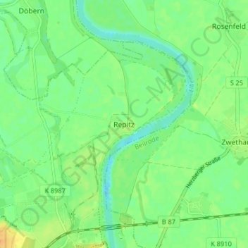 Mappa topografica Repitz, altitudine, rilievo