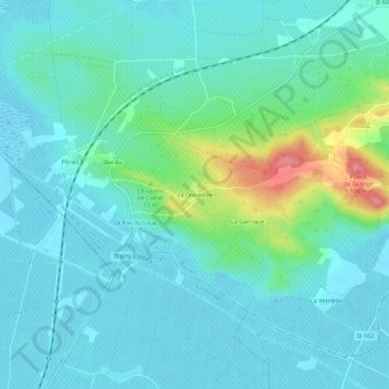 Mappa topografica La Donadive, altitudine, rilievo