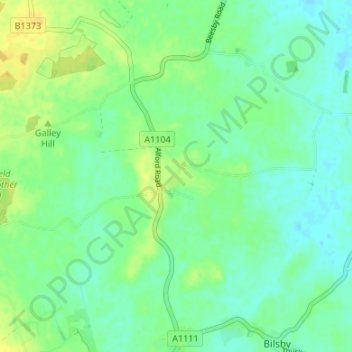 Mappa topografica Saleby, altitudine, rilievo