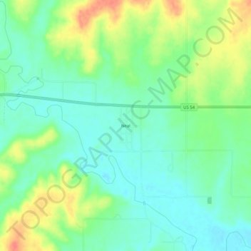 Mappa topografica Neal, altitudine, rilievo