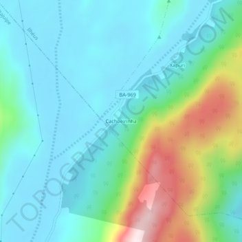 Mappa topografica Cachoeirinha, altitudine, rilievo