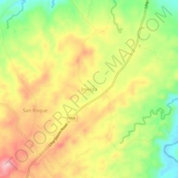 Mappa topografica Imelda, altitudine, rilievo