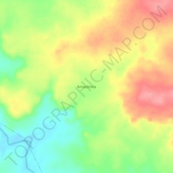 Mappa topografica Amazônica, altitudine, rilievo