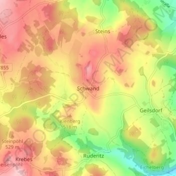 Mappa topografica Schwand, altitudine, rilievo