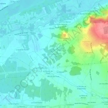 Mappa topografica Les Places, altitudine, rilievo