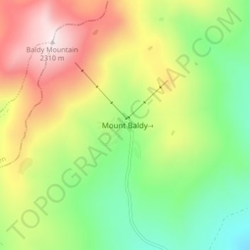 Mappa topografica Mount Baldy, altitudine, rilievo