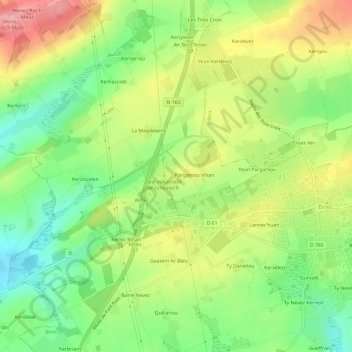Mappa topografica Lumunoc’h, altitudine, rilievo