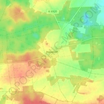 Mappa topografica Haseloff, altitudine, rilievo