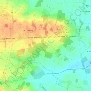 Mappa topografica Gourdemont, altitudine, rilievo